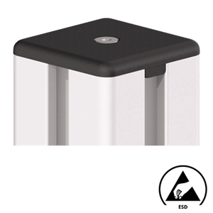 Bouchon troué ESD carré profilé Aluneed TB noir