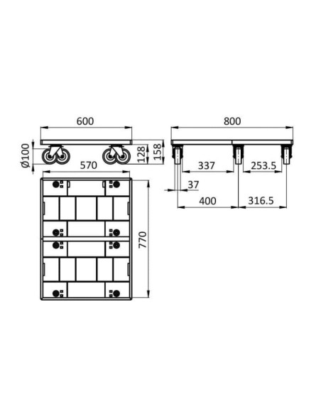Chariot logistique à roulettes FIFO | Technic-Achat