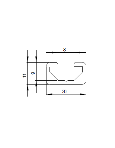 Profilé aluminium 11x20 rainure 8 mm | Technic-Achat