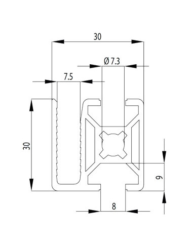 Profilé d'encadrement aluminium 30X30 WG | Technic-achat