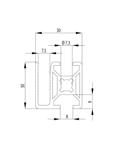 Profilé d'encadrement aluminium 30X30 WG | Technic-achat