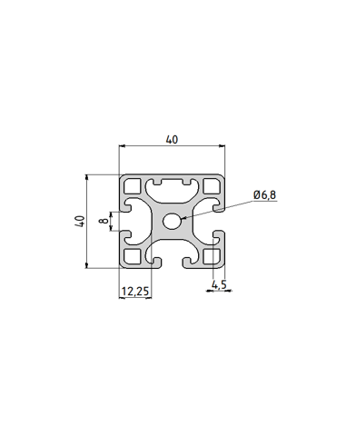 Profilé aluminium 40x40 3N type I  en stock | Technic-Achat