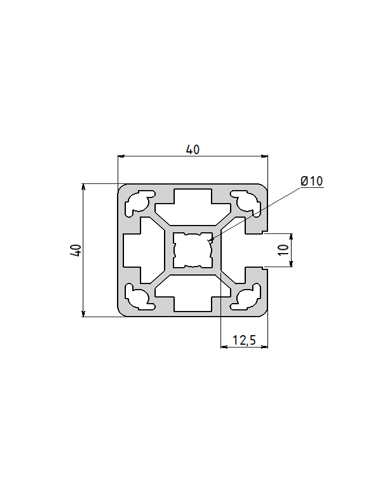 Profilé aluminium 40x40 1N | Technic-Achat