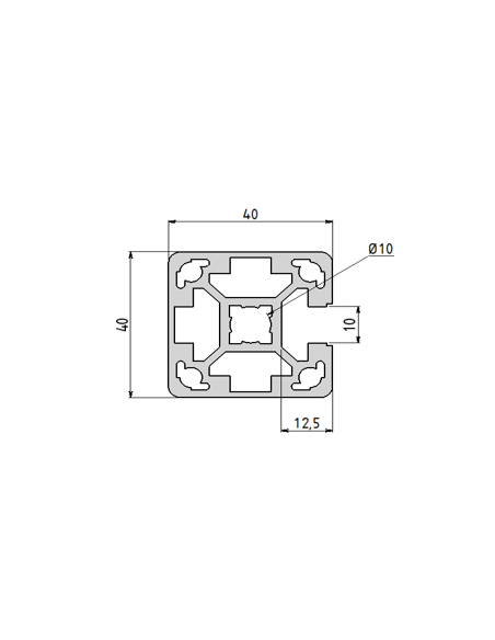Profilé aluminium 40x40 1N | Technic-Achat