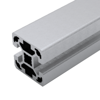 Profilé aluminium 40x40 avec 2 rainures à 180° | Technic-Achat