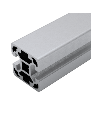 Profilé aluminium 40x40 avec 2 rainures à 180° | Technic-Achat