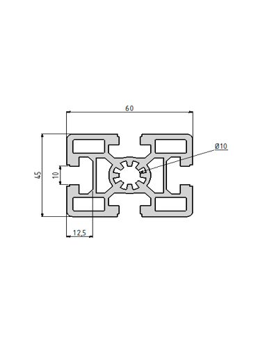 Profilé aluminium 45x60 type B | Technic-Achat