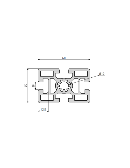 Profilé aluminium 45x60 type B | Technic-Achat