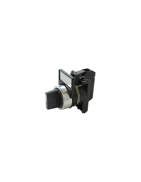 Bouton rotatif composé noir 2 positions retour au centre + 1NO BPC_R2R_1NO