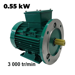 Moteur élec 220/380, 0.55 Kw, 2P 3000tr/min, Bride B35 MA055A2B35GU