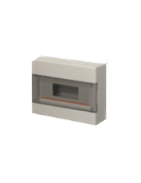 Coffret de distri montage saillie IP40 porte transp. 4 m blanc EC60004