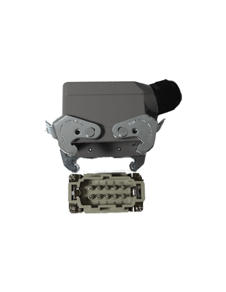 Connecteur multi broche fiche male coudé avec capot 10 broches CMB_10_FM_LF_010