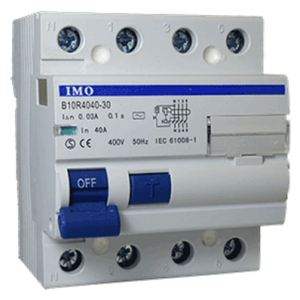 Interrupteur différentiel 10KA, 30mA, 3P+N, 40 Amp, 400VAC