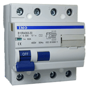 Interrupteur différentiel 10KA, 30mA, 3P+N, 63 Amp, 400VAC
