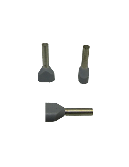 Embout de câblage Double Gris 2,5mm² - 100 pcs 2X2.50/12HL GREY