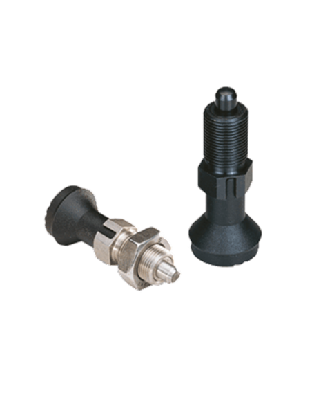 Bouton d'indexage avec écrou et cran