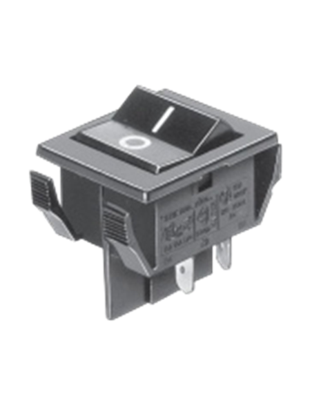 Bouton poussoir 27,2x22mm, bipolaire, pouvoir de coupure 16A 250V