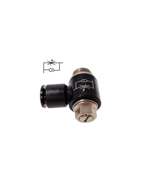 Rac. pneu. inst. régul.débit unidir.BSP cylind.échap. Ø4-1/8 / 2838 04 1/8