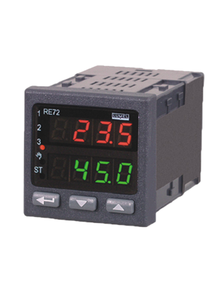 Régulateur PID 48x48 RE72, 15 prog, sorties relais,0/5v SSR,1E,220V RE72122100E0
