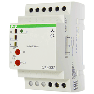 Controleur ordre de phase,1 contact RT, I:10A,3 phase,400V sans neutre CKF-337