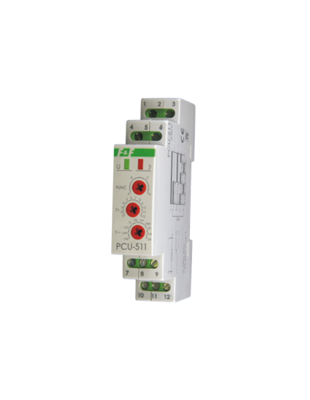 Minuterie, multi fonctions, 1C/O, 10A, 1 module, 12/264V / PCU-511 UNI