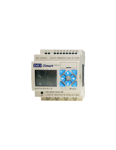 Automate iSmart V4 avec écran et touche 12-24 VDC 8 Di + 2 Ana (0-10V) 4 Rel (8A