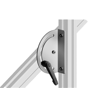 Articulation demi-rond pour profilé aluminium