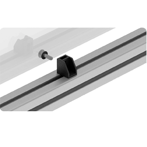 Support vitre fixation quart de tour