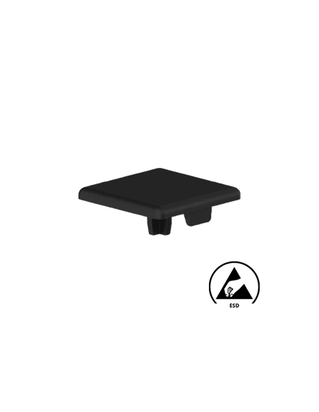 Bouchon standard ESD carré profilé Aluneed TB 20x20 noir 091332S02
