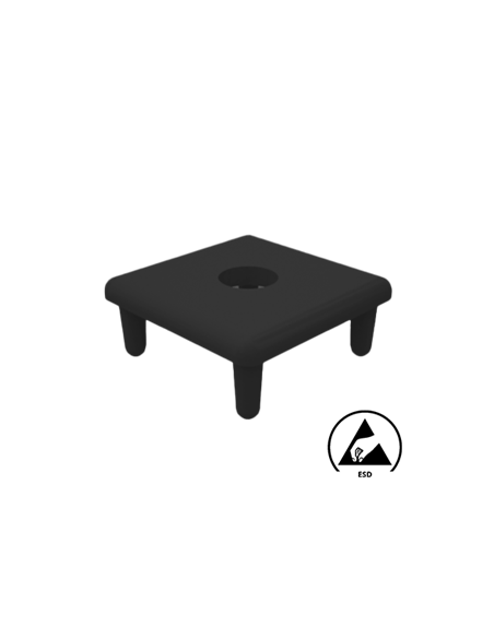 Bouchon troué Ø17 ESD carré profilé Aluneed TB 45x45 noir 091015S02