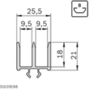 Profilé de porte coulissante PVC