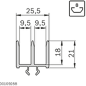 Profilé de porte coulissante PVC