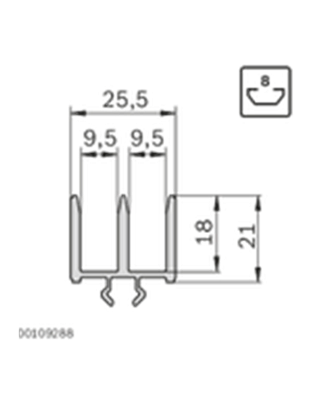 Profilé de porte coulissante PVC