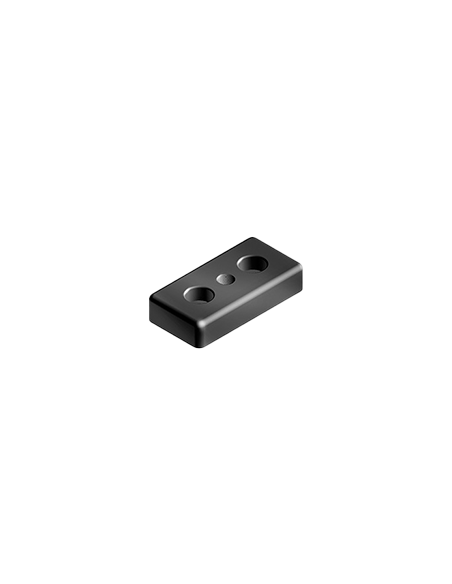 Plaque alu brut pour fixation pied profilé 30x60 tige M8 ref: TAPID_PLQ_M3060_M