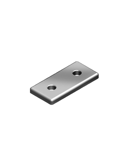 Plaque de renfort en alu 2 trous 30x60mm D7 pour rainure 8 ref: TAPL8_L2X1_30D7