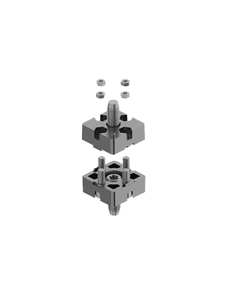 Raccord de prolongement profilé 30x30 couleur Alu avec visserie ref: TARAC_PLG_3