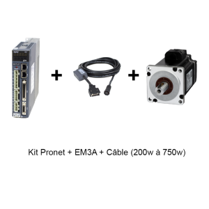 Pack moteur brushless EM3A avec servodrive Pronet et cables (200W  à 1000W) 