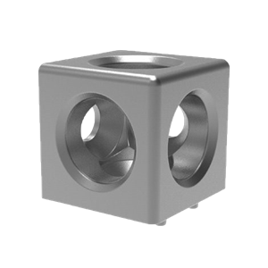 Raccord cube 20x20 2 barres + visserie ref: TACUB_20X20_2B