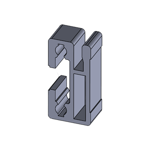 Profilé aluminium d'accrochage bacs R8 15x30 L=1000 mm (+/- 5 mm)