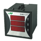 Voltmetre, 3 phases, 230V with LCD display, intervalle 3x0  400 DMV-3T