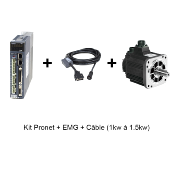 Pack moteur brushless EMG avec servodrive PRONET et cables (1kW à 1.5kW)