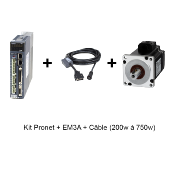 Pack moteur brushless EM3A avec servodrive Pronet et cables (200W  à 1000W) 